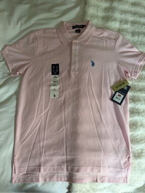 U.S. Polo Assn. Men’s Polo Shirt - Light Pink with Blue Logo size M